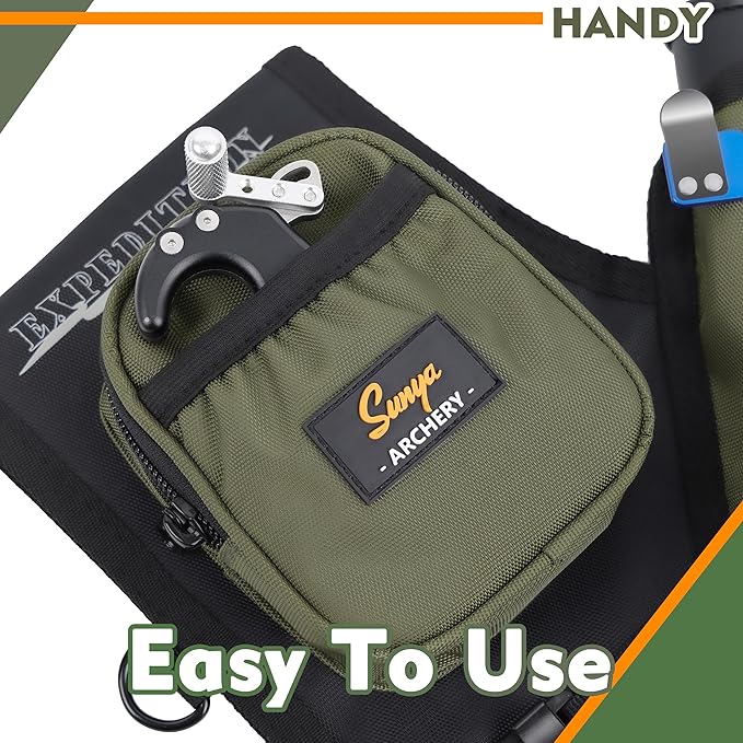 SUNYA Archery Hip Quiver for Arrows. Includes 3 Tubes Arrow Holder, Accessories Pockets and Waist Belt. Fit for Compound and Recurve Bow Practice.-StrideForce Fitness