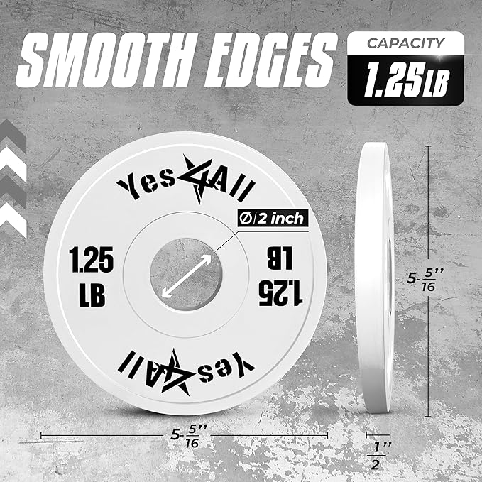 Yes4All Fractional Weight Plates Set, Available In Steel And Rubber, Set of 2/4/6 Plates in 1.25LB, 2.5LB, or 5LB Sizes, Micro Change Plates for Dumbbell and Olympic Barbell Weightlifting-StrideForce Fitness