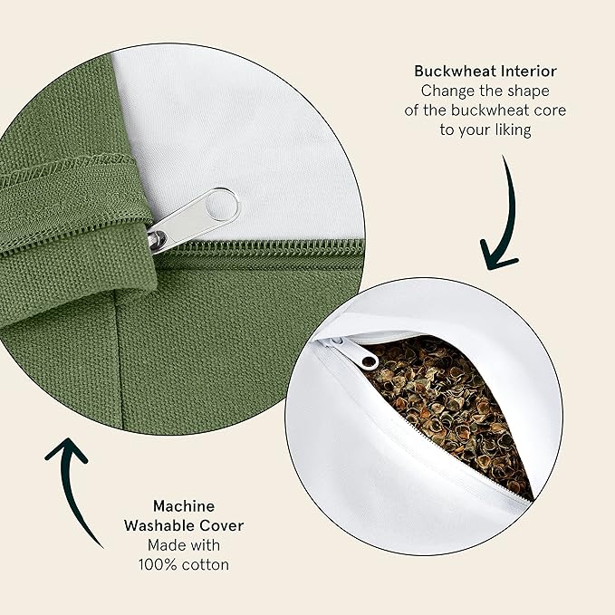 Retrospec Sedona Zafu Meditation Cushion Filled w/Buckwheat Hulls - Yoga Pillow for Meditation Practices - Machine Washable 100% Cotton Cover & Durable Carry Handle, Round-StrideForce Fitness