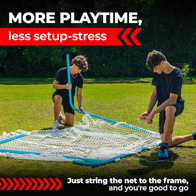 Velocity - Lacrosse Goal - Portable Steel Frame with Black Net, Perfect for Youth and Adult Training, Backyard Design-StrideForce Fitness