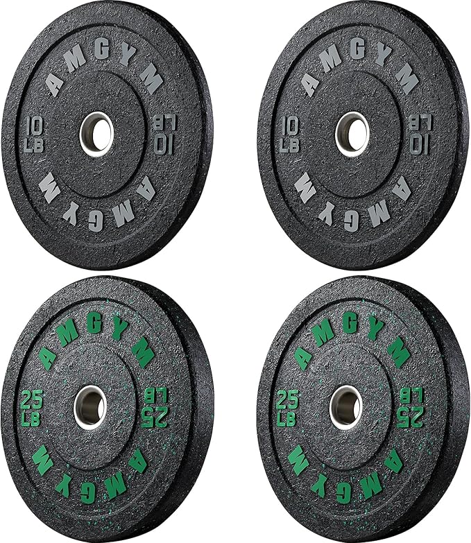 2 Inch Bumper Plates，10-500lbs，Barbell Rubber Olympic Weight Plates Set for Home Gym, Strength Training & Weight Lifting, Multiple Options Colors-StrideForce Fitness