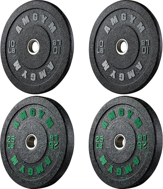 2 Inch Bumper Plates，10-500lbs，Barbell Rubber Olympic Weight Plates Set for Home Gym, Strength Training & Weight Lifting, Multiple Options Colors-StrideForce Fitness