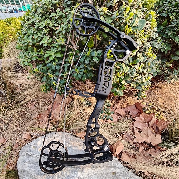 Archery Compound Bow Hunting Set 20-70lbs Adjustable Pull 320fps Speed with 5 Pin Sights and 9 Carbon Arrows for Teens and Adults Target Practice Outdoor Hunting Full Set of Accessories-StrideForce Fitness