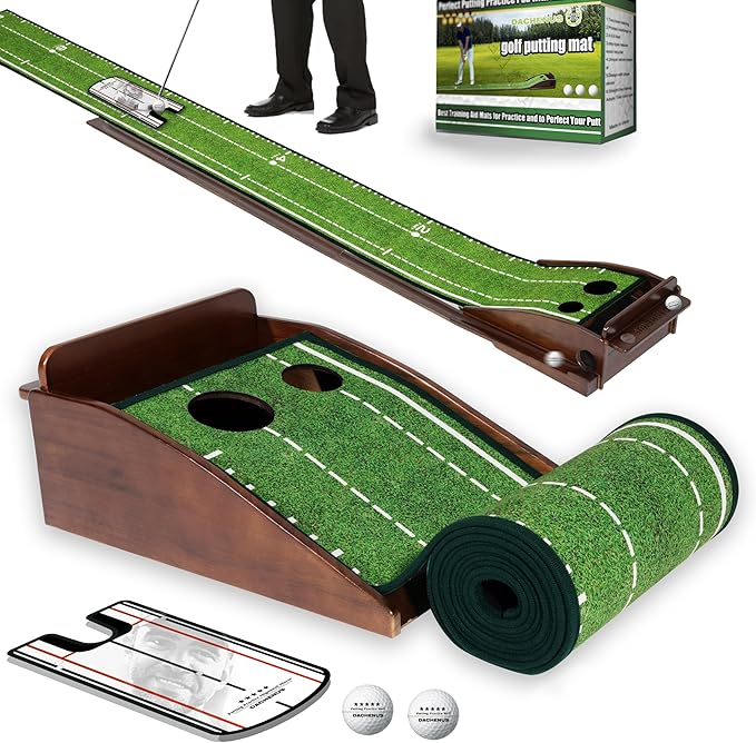 Putting Green Indoor Mat Outdoor Golf Putting Mat with Automatic Ball Return - Ideal for Home, Office, and Outdoor Use-StrideForce Fitness