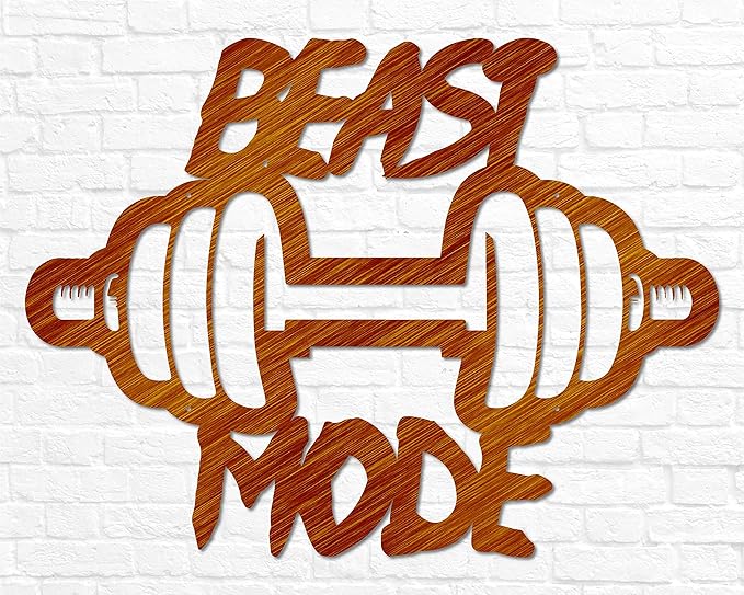 Beast Mode Metal Sign | Metal Home Gym Sign | Fitness Sign | Fitness Quote | Motivation Decor | Workout Decor Sign | Gym Wall Art | Weightlifting | Crossfit Sign | Boyfriend Gift-StrideForce Fitness