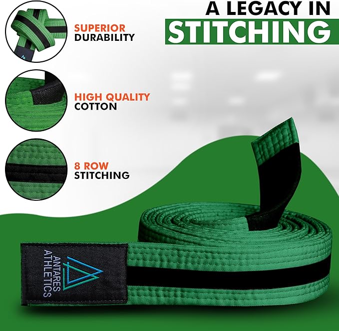 Brazilian Jiu Jitsu Belts Preshurunk Martial Arts Youth BJJ Belts for Girls & Boys with BJJ Ranking Stripes-StrideForce Fitness