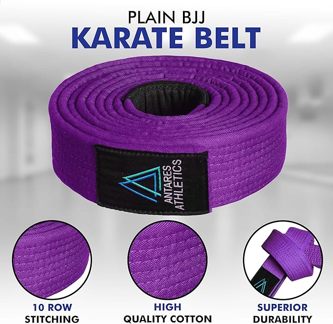 BJJ Belt for Men & Women Brazilian Jiu Jitsu Belt with Ranking Stripes Sleeve Bar Kids Jiu Jitsu Gi Belt-StrideForce Fitness