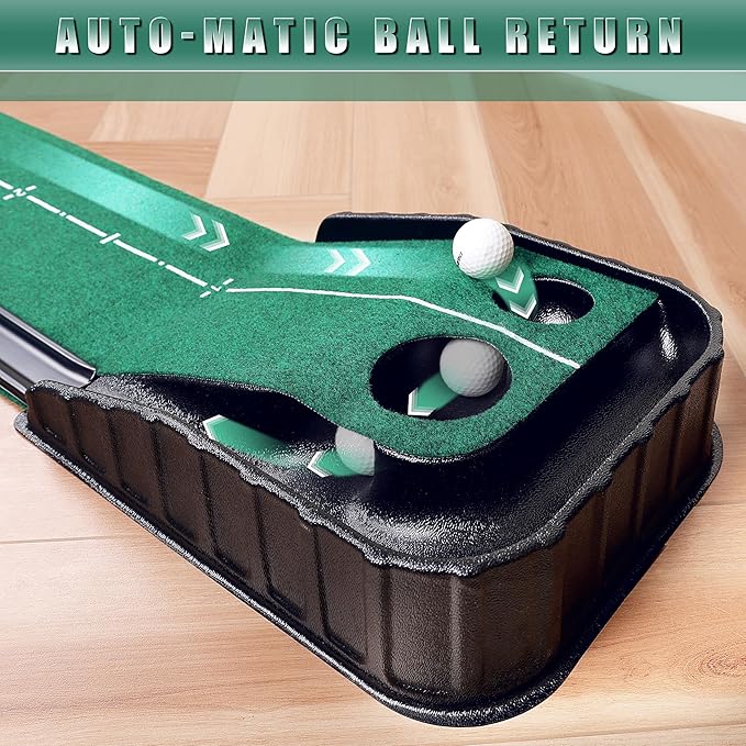 CHAMPKEY Golf Putting Green Indoor - Advanced Guides Golf Putting Mat - Enhance Putting Accuracy and Challenge-StrideForce Fitness