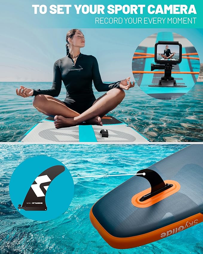 Bigfly 11'6×35" Super Wide Inflatable Stand Up Paddle Board, Ultra Stable Wide SUP for 2+1 People/Family/Big Size, 100L Backpack, All-Round Sup Board, US Big Fin-StrideForce Fitness