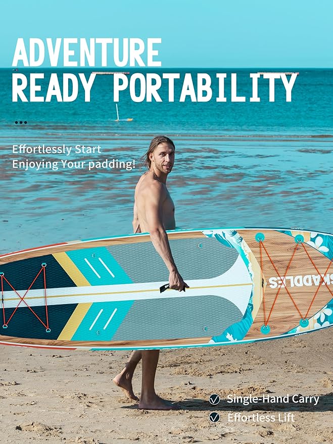 11' Inflatable Stand Up Paddle Board – Extra Wide SUP for Adults & Kids of All Skill Levels, Stable Paddleboard with Pump, Fins, Backpack, Accessories & Waterproof Phone Pouch-StrideForce Fitness