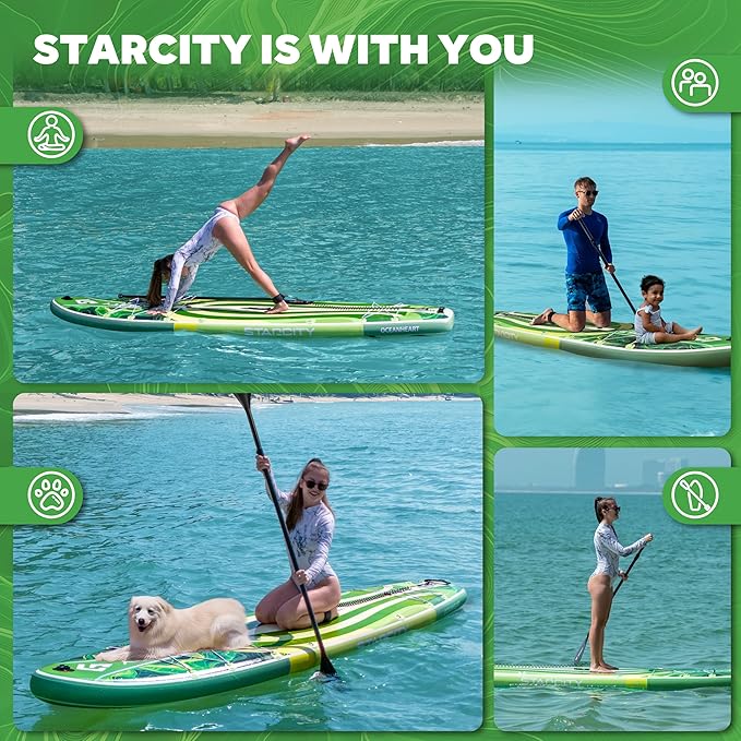 Starcity 11'6"*34"*6" Stand Up Paddle Board,Inflatable Paddle Boards for Adults w/a Simple and Non Slip Design, Moderate Length and Easy Operation, Suitable for Adults.-StrideForce Fitness