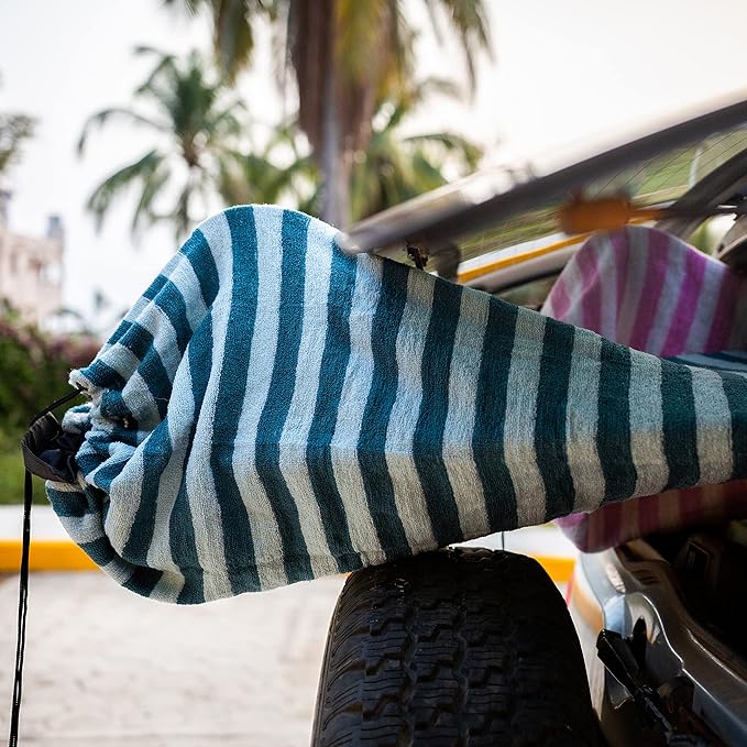 Surf Squared Surfboard Sock Cover and Paddleboard Cover - Lightweight Stretch Protective Surfboard Bag - Surfing Accessories - Shortboard, Longboard, Hybrid, Wakesurf, Standup Paddleboard SUP-StrideForce Fitness