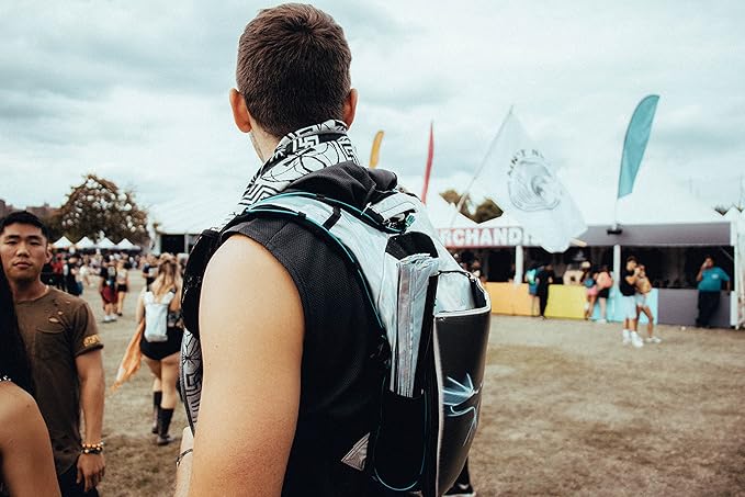 RAVERUNNER® Anti-Theft Hydration Backpack | Festival Approved Rave Backpack for Concert Goers, Leak-Free Festival Water Backpack for EDC, Rave Hydration Pack-StrideForce Fitness