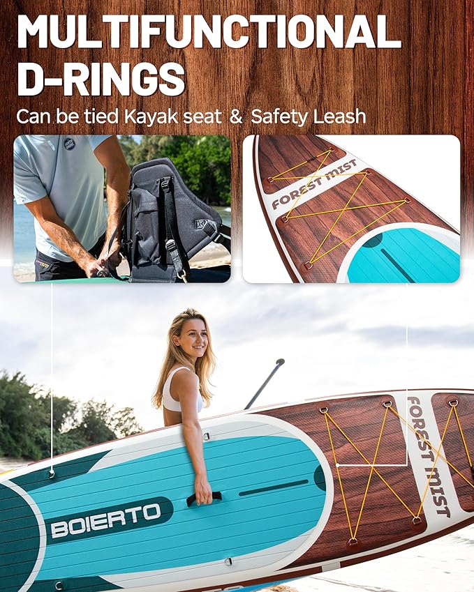 Inflatable Stand Up Paddle Board 10'8“*34"/11'*33" Extra Wide Paddle Boards for Adults, SUP with Premium Accessories & Nylon Backpack, Adjustable Paddle, Hand Pump, Bottom Fin, Leash-StrideForce Fitness