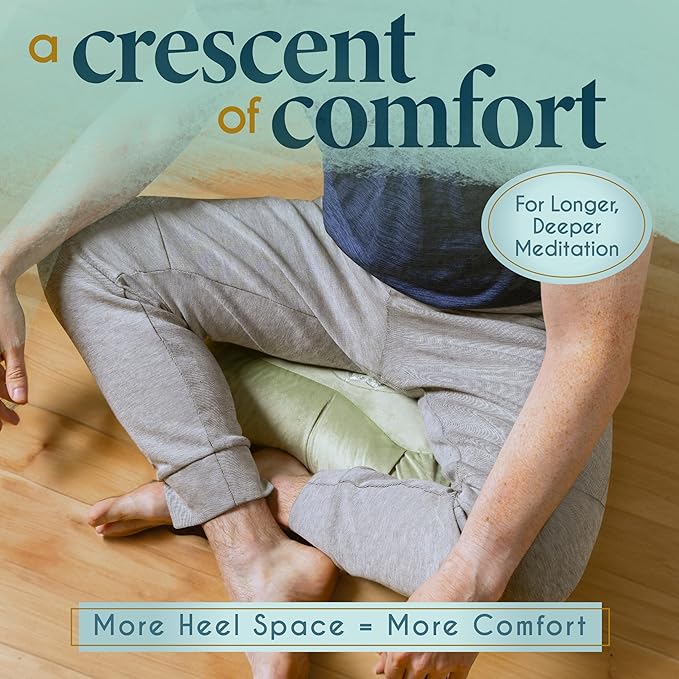 Florensi Meditation Cushion - Comfortable Floor Pillow - Traditional Tibetan Meditation Pillow with Beautiful Velvet Cover - Large Floor Cushion Seating for Adults - Premium Yoga Buckwheat Bolster