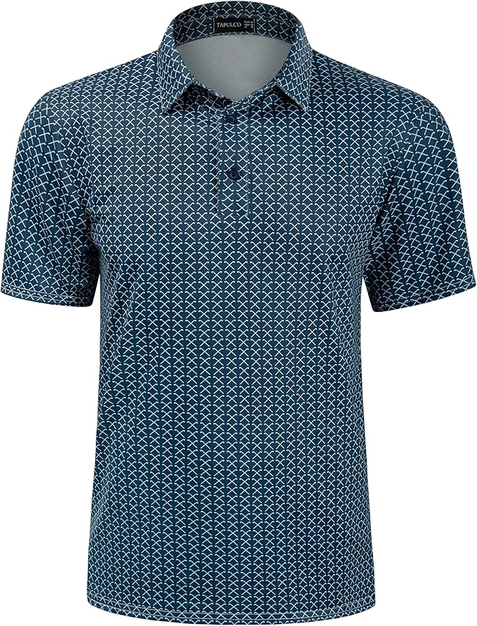 TAPULCO Mens Quick Dry Polo Shirts Camouflage Pattern Performance Athletic Lightweight Breathable Casual Golf Tshirts-StrideForce Fitness