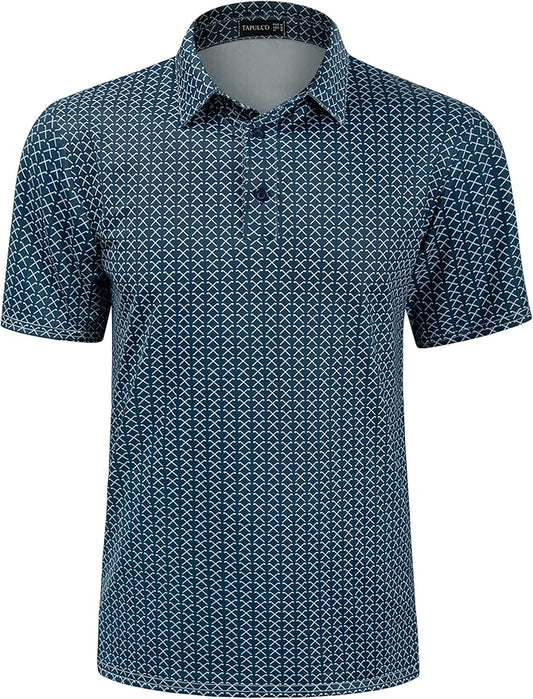 TAPULCO Mens Quick Dry Polo Shirts Camouflage Pattern Performance Athletic Lightweight Breathable Casual Golf Tshirts-StrideForce Fitness
