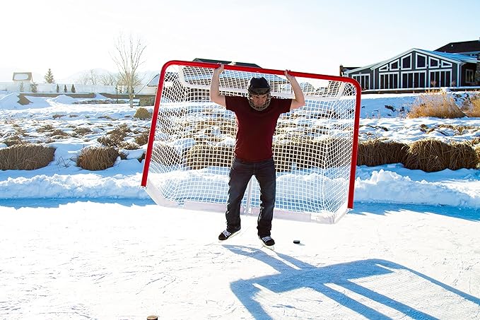 Skywalker Sports Competitive Series 6’ x 4’ Hockey Goal, White/Red (SSHG6400)-StrideForce Fitness