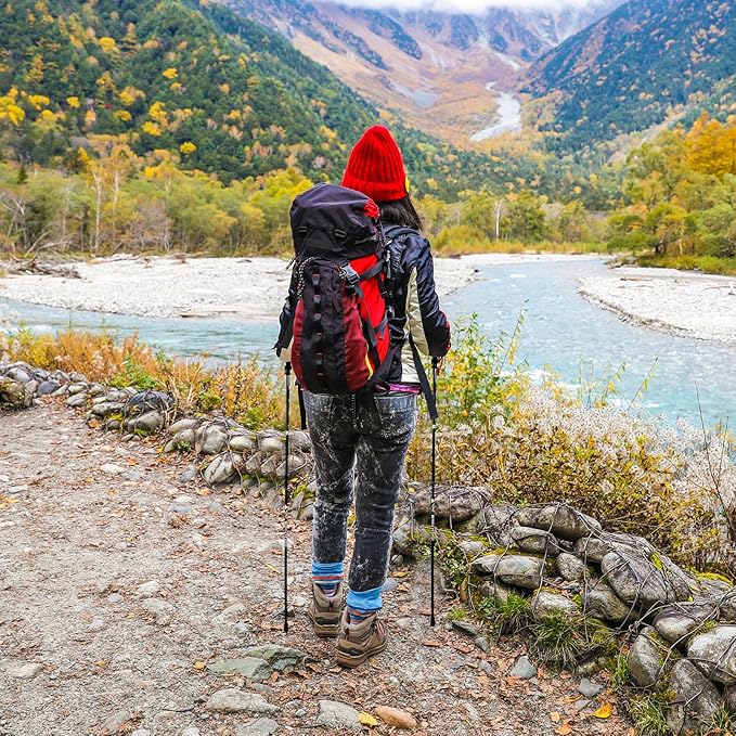 Trekking Poles for Hiking - Walking Sticks for Men, Women, Seniors, 2pc Collapsible Lightweight Aluminum Alloy Hiking Poles for Nordic Walking & Outdoor Adventures-StrideForce Fitness