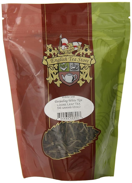 English Tea Store Loose Leaf, Darjeeling White Tips White Tea Pouches, 2 Ounce-StrideForce Fitness