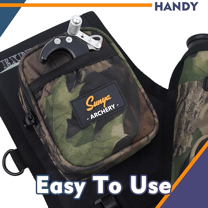 SUNYA Archery Hip Quiver for Arrows. Includes 3 Tubes Arrow Holder, Accessories Pockets and Waist Belt. Fit for Compound and Recurve Bow Practice.-StrideForce Fitness
