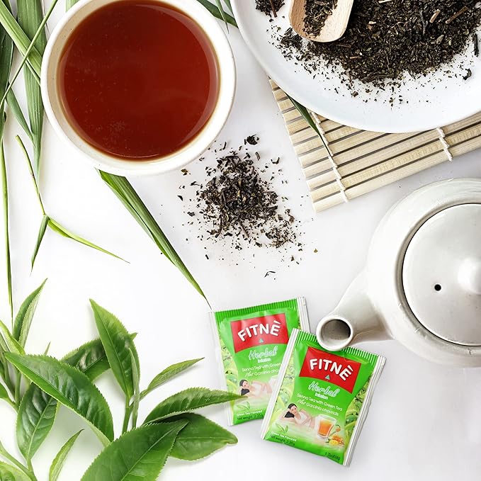 FITNE Green Tea Herbal Honey Lemon With Garcinia Senna Infusion Gentle Detox Cleanse High Antioxidant No Calories Stevia Sweetener, 60 Tea Bags-StrideForce Fitness