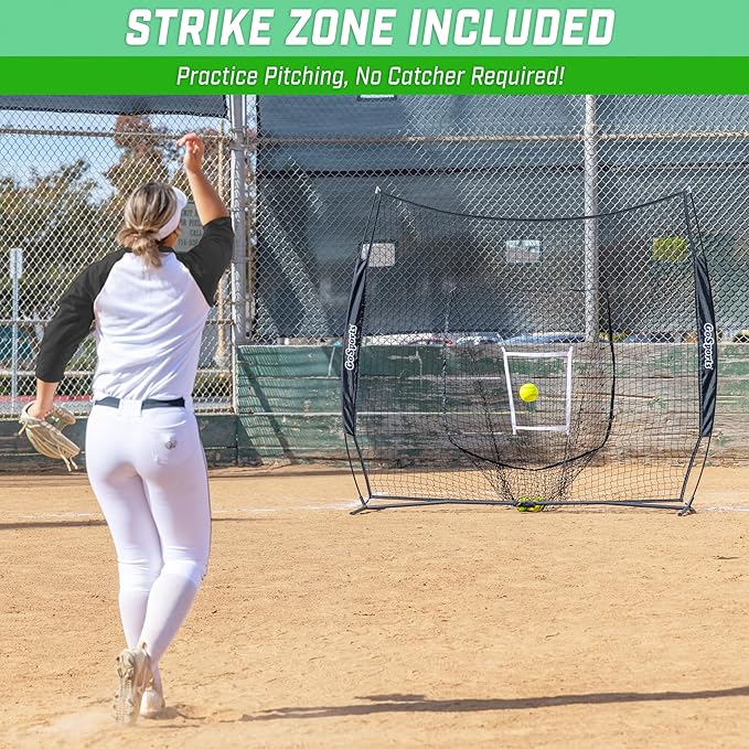 GoSportsGoSports Team Tone 7' x 7' Baseball & Softball Practice Hitting & Pitching Nets in Team Colors-StrideForce Fitness