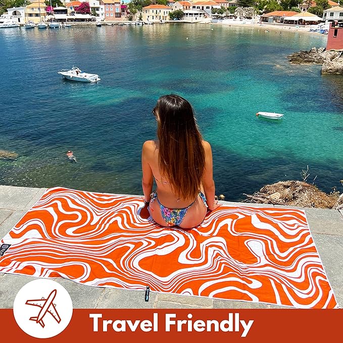 ECCOSOPHY Microfiber Beach Towel - Sand Free Towels are Quick Dry, Light Weight, Super Absorbent - Perfect Pool, Travel, Cruise, Camping Essentials - Oversized Extra Large for Adults 71x35 in-StrideForce Fitness