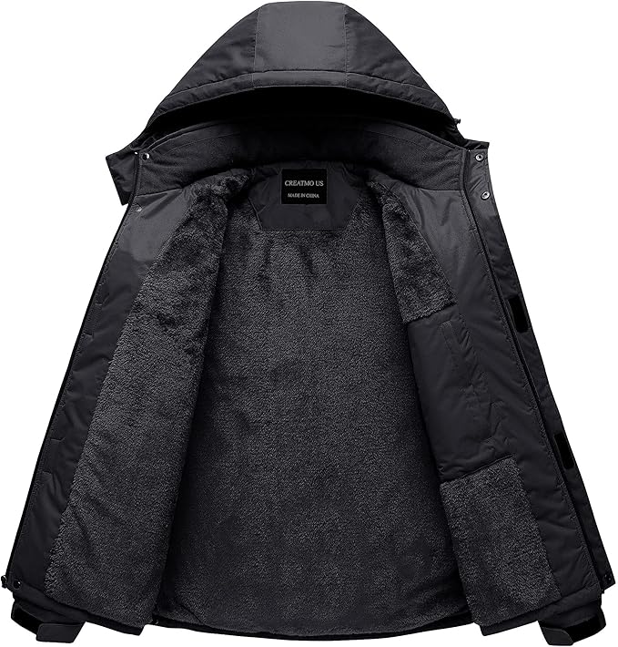 CREATMO US Men's Mountain Waterproof Ski Jacket - Windproof Snowboarding Warm Winter Coat Raincoat-StrideForce Fitness