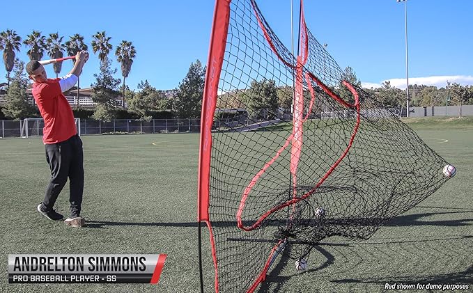 PowerNet Baseball Softball Practice Net 7x7 with Baseball Accessories for Practice Pitching, Batting & Fielding, Ball Caddy, Weighted Baseballs, Tee-StrideForce Fitness