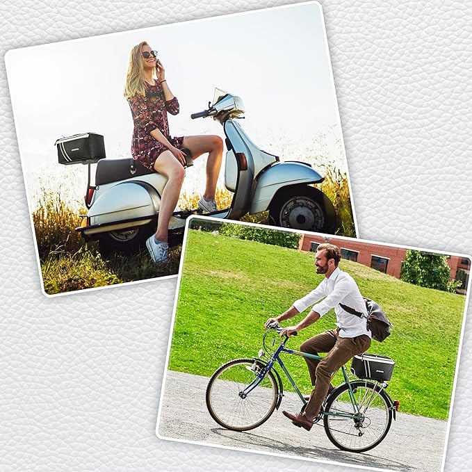 JXFUKAL Rear Bike Rack Bag with Rain Cover, 7L/9L/10L/12L Waterproof Bicycle Ebike Saddle Bag Cycling Pannier Trunk Carrier with Reflector & Adjustable Cord for Commuter Travel Outdoor-StrideForce Fitness