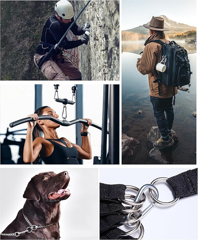 Small Carabiner Clip, 30pcs 1.57inch Mini Carabiners Clips, M4 Stainless Steel Spring Snap Hook Heavy Duty, Locking Carribenares for Climbing Hiking Camping Fishing-StrideForce Fitness