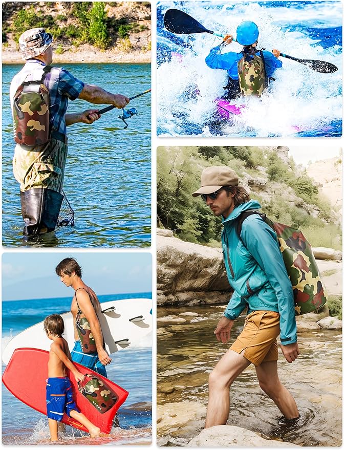 HEETA Waterproof Dry Bag for Women Men(Upgraded Version) 5L/10L/20L/30L/40L Roll Top Lightweight Dry Storage Bag Backpack with Emergency Whistle for Travel, Swimming, Boating, Kayaking, Camping, Beach-StrideForce Fitness