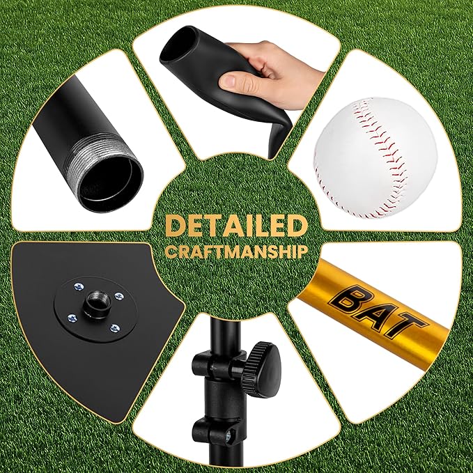Baseball Batting Tee Set with Light Weight Aluminum Bat and Baseball - Hitting Tee - Baseball Tee - Batting Tees for Baseball - Hitting Tee for Baseball - Baseball Hitting Tee - Baseball Tee Set-StrideForce Fitness