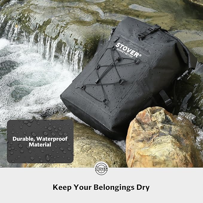 STOVER 5/10/25/30/40/55L Waterproof Backpack- Floating Dry Bag for Kayaking, Travel, Beach, Hiking, & Camping, Men/Women-StrideForce Fitness