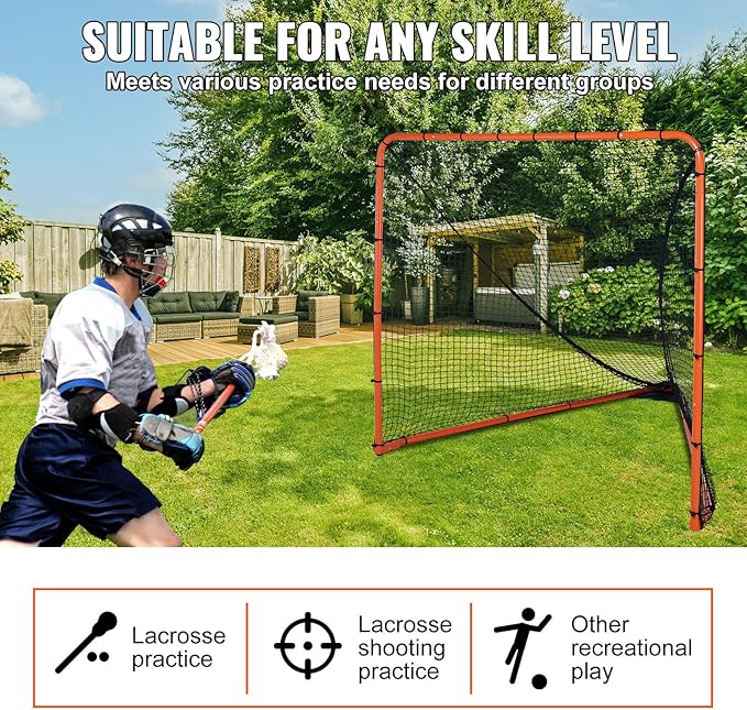 VEVOR Portable Lacrosse Goal - Complete Training Accessory Set with Extended Coverage for Youth and Adults-StrideForce Fitness