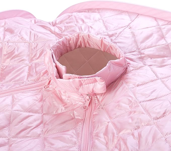 Durasage Personal Foldable Steam Sauna for Relaxation at Home, 60 Minute Timer, 800 Watt Steam Generator, Chair Included - Light Pink-StrideForce Fitness