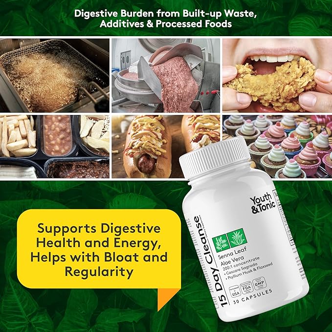 Youth & Tonic Complete Multi-Organ Detox Support – 15 Day Colon Cleanser & Gut Detox, Kidney Cleanse, Water Balance & Liver Health, 90 Pills for Women and Men-StrideForce Fitness