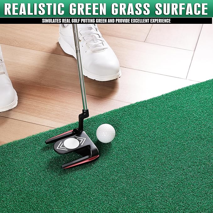 CHAMPKEY Golf Putting Green Indoor - Advanced Guides Golf Putting Mat - Enhance Putting Accuracy and Challenge-StrideForce Fitness
