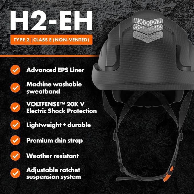 Defender Safety H2 Safety Helmet Hard Hat, Type 2 Class C and E, ANSI Z89.1 and EN 12492 Rated-StrideForce Fitness