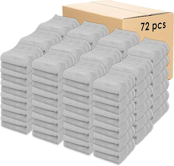 Kaufman - Premium Hand Towels Set for Bathroom, Spa, Gym, and Face Towel 100% Cotton Ring Spun, Ultra Soft Feel and Highly Absorbent Towels (Light Gray, 72-PK)-StrideForce Fitness