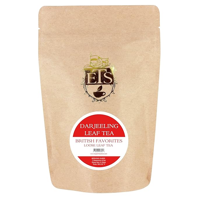 English Tea Store Darjeeling Tea Pouches - 4oz | Fine Loose Leaf Black Tea | Light and Fragrant Flavor | Fast Infusion Small Leaf Tea | Premium Indian Flavor Serve Hot-StrideForce Fitness