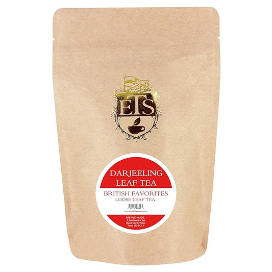 English Tea Store Darjeeling Tea Pouches - 4oz | Fine Loose Leaf Black Tea | Light and Fragrant Flavor | Fast Infusion Small Leaf Tea | Premium Indian Flavor Serve Hot-StrideForce Fitness