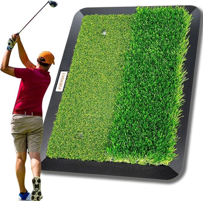 Dual-Turf Portable Golf Training Equipment - Fairway & Rough Turf Golf Mat, Golf Hitting Mat, Golf Practice Mats with Turf for Chipping & Swing Practice - Ideal Golf Practice Mat for Home and Backyard-StrideForce Fitness