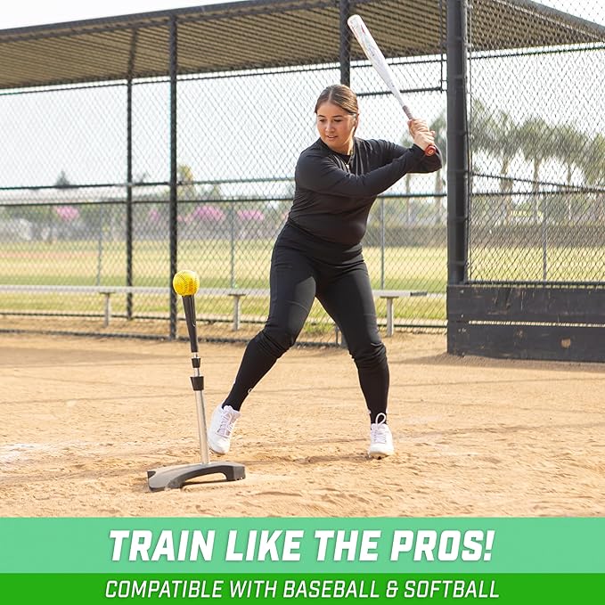 GoSports Baseball & Softball Pro Batting Tee with Heavy-Duty Tripod Base Design and Adjustable Height-StrideForce Fitness