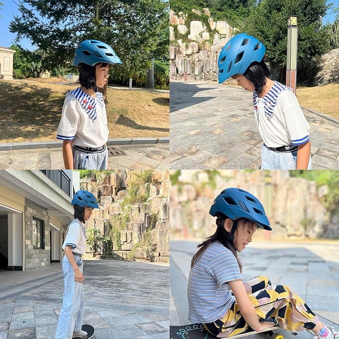 Kids Bike Helmet,Bavilk Kids Boys Girls Bike Helmets with LED Light Detachable Visor Children Youth Teen Multi-Sport for Skating Cycling Scooter Skateboard Adjustable & Lightweight 19.7"-22.4"-StrideForce Fitness