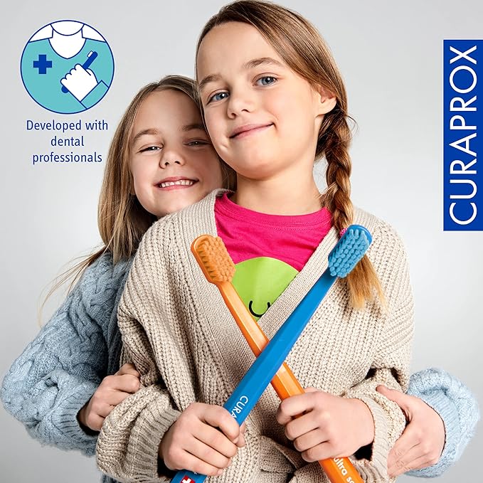 Curaprox CS Kids Toothbrush– for Children Aged 4–12 | Ultra-Soft Gentle Cleaning | 5,500 Curen® filaments | Single Pack | Random Color