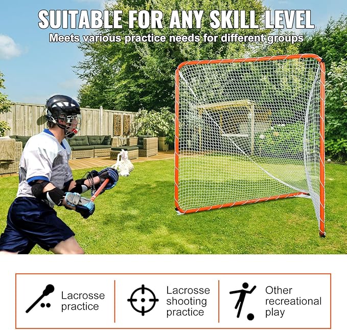 VEVOR Portable Lacrosse Goal - Complete Training Accessory Set with Extended Coverage for Youth and Adults-StrideForce Fitness