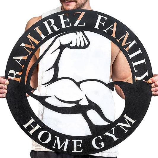 Metal Fitness Sign | Custom Home Gym Sign | Weightlifting Gift | Workout Room Decor | Gym Wall Art | Cross Fit Sign | Fitness Gift-StrideForce Fitness