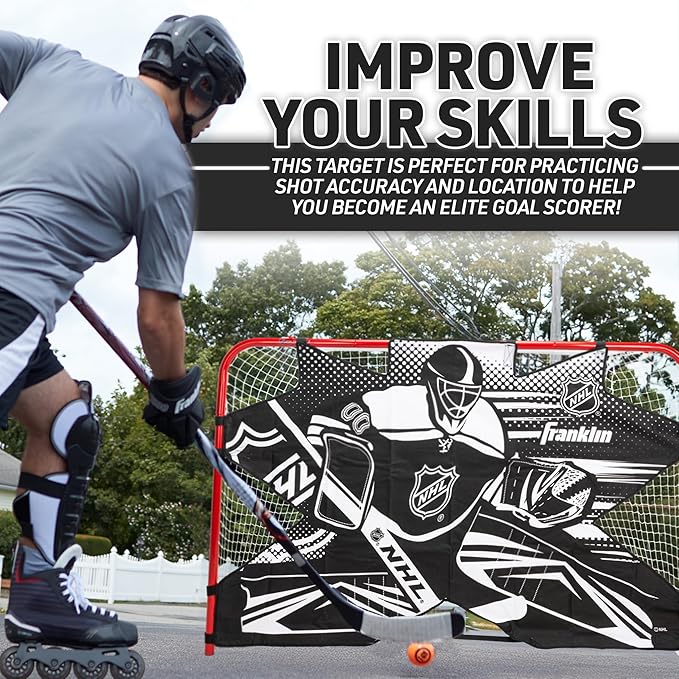 Franklin Sports NHL Street Hockey Goalie Shooting Target - Shooter Tutor Hockey Goal Practice Target - Street Hockey Net Goalie Target - Easy Attach Targe-StrideForce Fitness